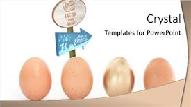  Presentation with gold egg - PPT theme with odd - easter egg hunt sign background and a white colored foreground