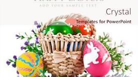  Presentation with easter basket - Slides having easter-egg-in-basket background and a sky blue colored foreground