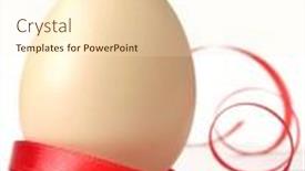  Presentation with egg - Cool new PPT layouts with easter-egg-with-red-ribbon backdrop and a cream colored foreground