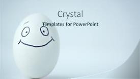  Presentation with egg - Cool new theme with easter-egg-with-smile backdrop and a sky blue colored foreground