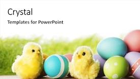  Presentation with chick - Slide deck enhanced with easter eggs and chickens background and a white colored foreground