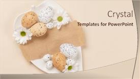  Presentation with greetings - Presentation design with easter-eggs-and-flowers background and a lemonade colored foreground