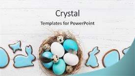  Presentation with gingerbread - Cool new PPT theme with easter eggs and gingerbread cookies backdrop and a white colored foreground
