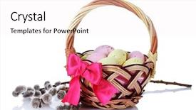  Presentation with easter basket - Cool new theme with easter eggs and pussy-willow backdrop and a  colored foreground