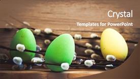  Presentation with rustic - Cool new PPT layouts with easter eggs and pussy willow backdrop and a  colored foreground