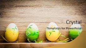  Presentation with wood rustic urban furniture - Beautiful theme featuring easter eggs and pussy willow backdrop and a  colored foreground