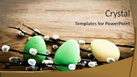  Presentation with rustic - Amazing PPT layouts having easter eggs and pussy willow backdrop and a  colored foreground