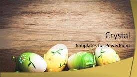  Presentation with rustic - Slides with easter eggs and pussy willow background and a coral colored foreground