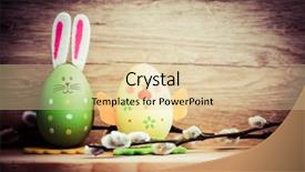  Presentation with rustic wood turquoise - Audience pleasing slides consisting of easter eggs and pussy willow backdrop and a  colored foreground