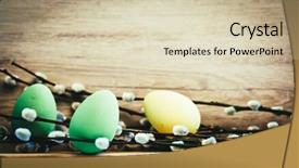  Presentation with rustic - Colorful slides enhanced with easter eggs and pussy willow backdrop and a  colored foreground
