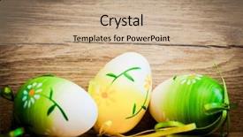  Presentation with rustic herbs on wood - Colorful PPT theme enhanced with easter eggs and pussy willow backdrop and a  colored foreground