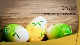  Presentation with rustic wood turquoise - Audience pleasing slide deck consisting of easter eggs and pussy willow backdrop and a  colored foreground