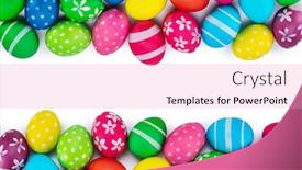  Presentation with easter - Beautiful PPT layouts featuring easter-eggs-background-white-background backdrop and a lemonade colored foreground