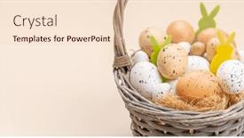  Presentation with easter basket - Slides with easter-eggs-basket-and-rabbit background and a lemonade colored foreground