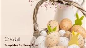  Presentation with easter basket - Presentation theme with easter-eggs-basket-and-rabbit background and a lemonade colored foreground