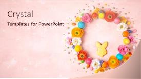  Presentation with pastel pink - Presentation theme featuring easter-eggs-cookie-and-colorful background and a lemonade colored foreground