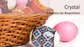 Presentation with easter basket - Amazing presentation theme having easter-eggs-in-a-basket backdrop and a lemonade colored foreground
