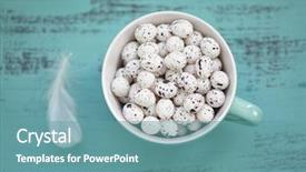  Presentation with aqua - PPT theme consisting of pastel teal - easter eggs in a cup background and a teal colored foreground