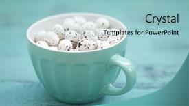  Presentation with aqua - PPT layouts having pastel teal - easter eggs in a cup background and a light blue colored foreground