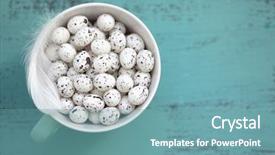  Presentation with aqua - Amazing slide deck having pastel teal - easter eggs in a cup backdrop and a seafoam green colored foreground