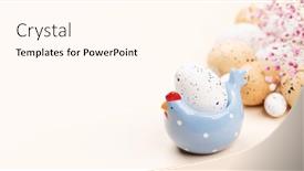  Presentation with decor - PPT theme with easter-eggs-in-chicken-decor background and a cream colored foreground