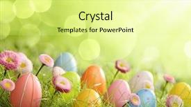  Presentation with pistachio texture nuts green fresh - PPT layouts having easter eggs in fresh green background and a  colored foreground