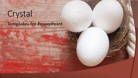  Presentation with rustic wood turquoise - Presentation theme with easter eggs in the nest background and a  colored foreground