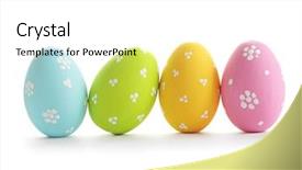  Presentation with easter - Beautiful slide deck featuring easter eggs isolated on white backdrop and a white colored foreground