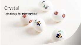  Presentation with easter - PPT theme having easter-eggs-made-decoupage-methods background and a white colored foreground