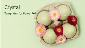  Presentation with minimalist - Amazing slide set having easter eggs on a green backdrop and a  colored foreground