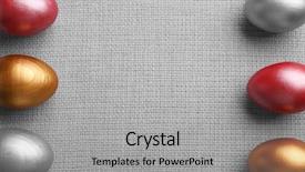  Presentation with linen - Amazing slides having easter eggs on a linen backdrop and a light gray colored foreground