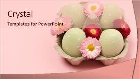  Presentation with easter - Presentation theme consisting of easter eggs on a pink background and a lemonade colored foreground