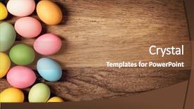  Presentation with easter - Cool new slides with easter eggs on a wood backdrop and a coral colored foreground