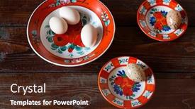  Presentation with easter - Beautiful PPT theme featuring easter eggs on beautiful hungarian traditional plates with floral ornaments backdrop and a tawny brown colored foreground