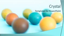  Presentation with easter - Presentation theme with easter eggs on blue background background and a cool aqua colored foreground