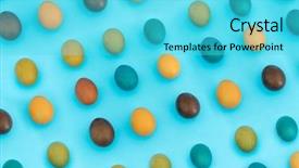  Presentation with eggs egg carton egg box - Presentation having easter eggs on blue background background and a cyan colored foreground