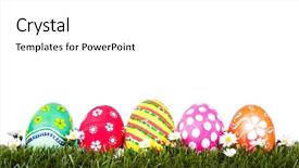  Presentation with white green - Cool new PPT layouts with easter eggs on fresh green backdrop and a  colored foreground