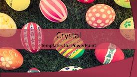  Presentation with grass texture on green - PPT theme having easter eggs on fresh green background and a  colored foreground