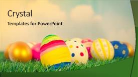  Presentation with blue green - Amazing PPT layouts having easter eggs on fresh green backdrop and a  colored foreground
