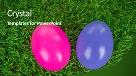  Presentation with abstract natural fresh green - Cool new slide deck with easter eggs on fresh green backdrop and a  colored foreground