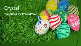  Presentation with pistachio texture nuts green fresh - Amazing slide set having easter eggs on fresh green backdrop and a  colored foreground