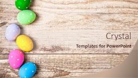  Presentation with old style - PPT layouts consisting of easter-eggs-on-old-wooden background and a lemonade colored foreground