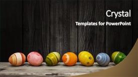  Presentation with easter - Presentation theme with easter eggs on wooden background background and a black colored foreground