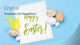  Presentation with decor - Slide set with easter-eggs-rabbit-decor background and a sky blue colored foreground