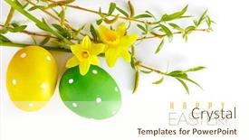  Presentation with bunch - Slides featuring easter-eggs-with-bunch-spring background and a cream colored foreground