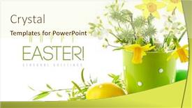  Presentation with bunch - Presentation design featuring easter-eggs-with-bunch-spring background and a cream colored foreground