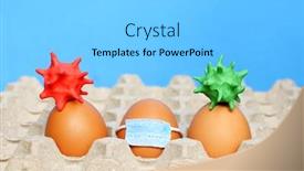  Presentation with corona virus - Slide deck featuring easter-eggs-with-corona-virus background and a light gray colored foreground
