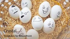  Presentation with easter basket - Amazing slide deck having easter eggs with different facial backdrop and a coral colored foreground