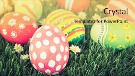  Presentation with flower vintage - PPT theme with easter eggs with flower background and a  colored foreground