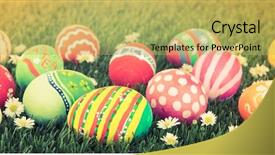  Presentation with flower vintage - Colorful presentation theme enhanced with easter eggs with flower backdrop and a  colored foreground